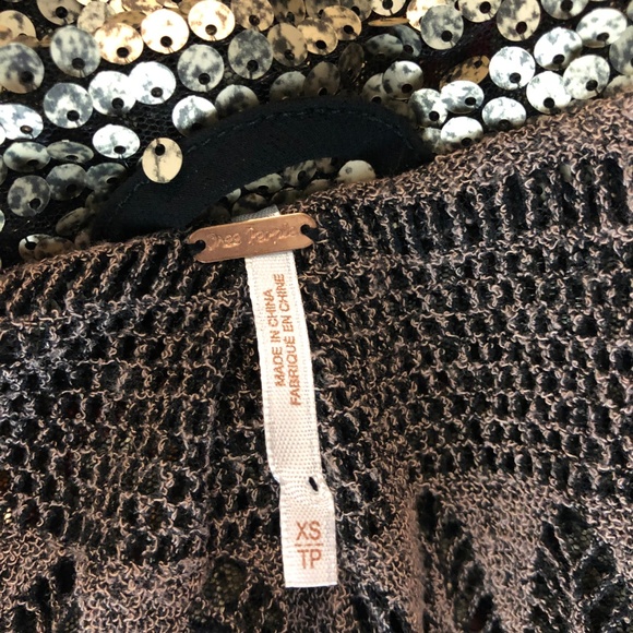 Free People Tarnished Sequin Stardust Gold Jacket - Picture 5 of 7